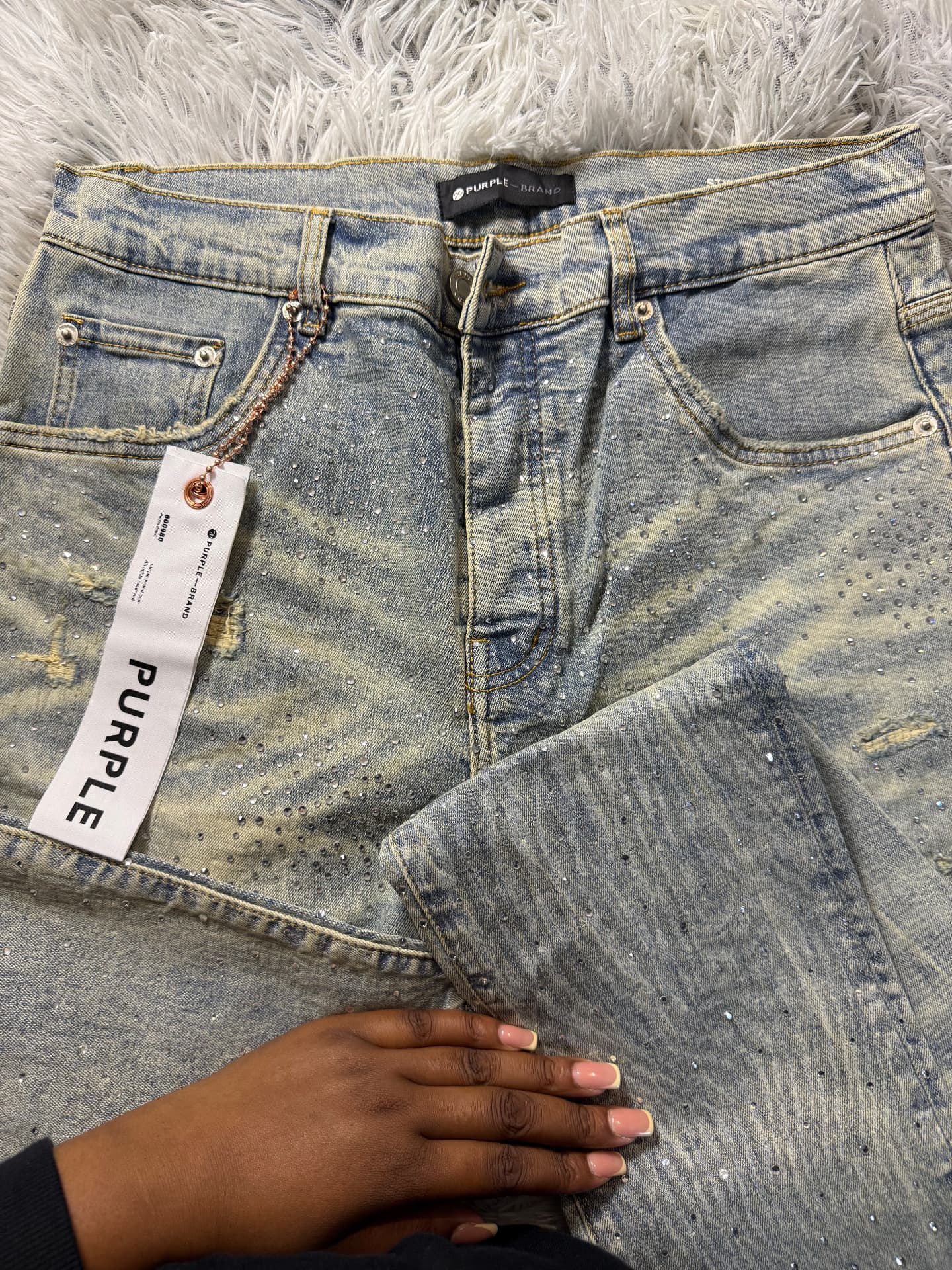 Purple Brand Jeans — Rhinestone Light Wash