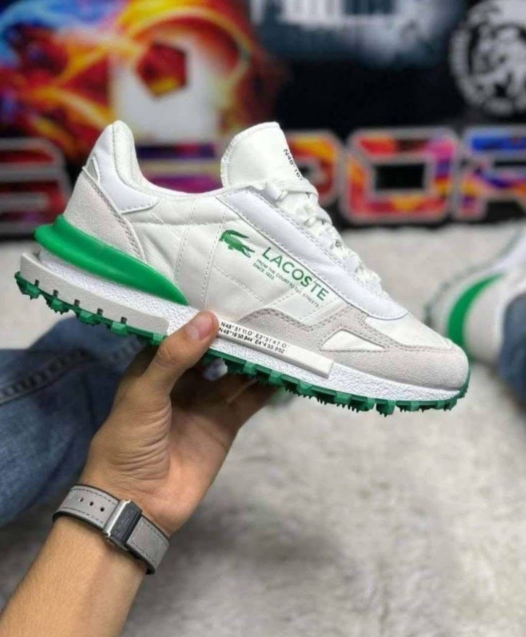 Lacoste L003 Neo White Suede Green