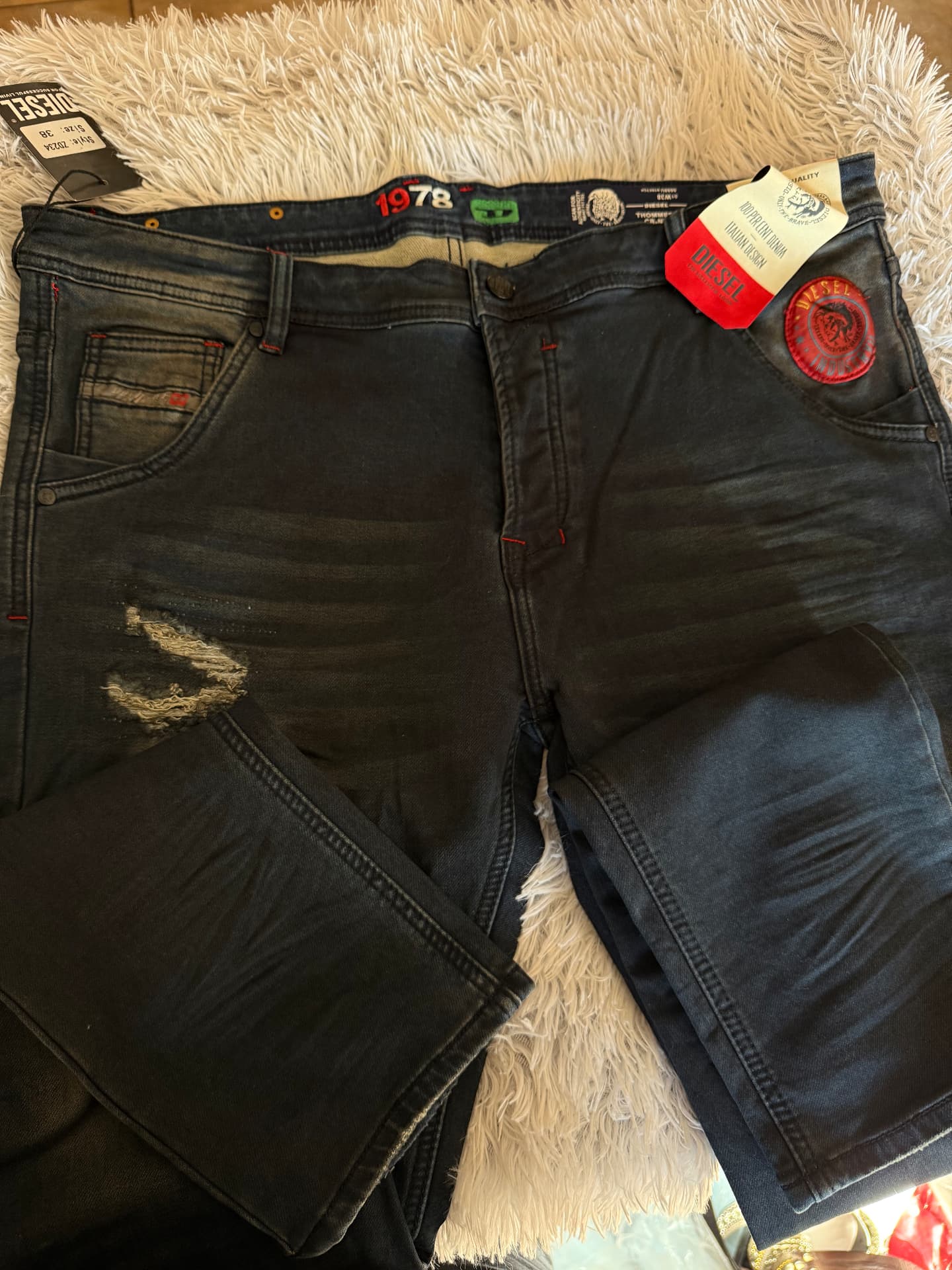 Diesel Thommer Jeans — Distressed Black